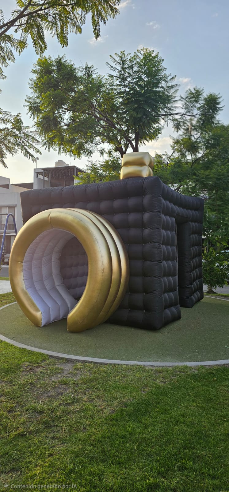 Cabina en Forma de Cámara en Color NEGRA con Dorado